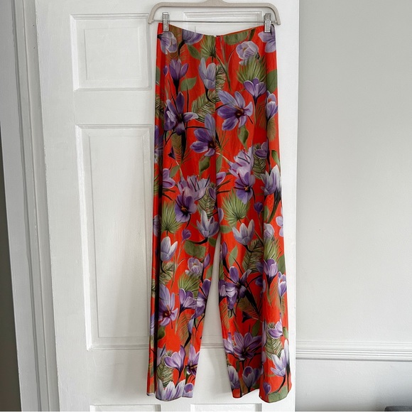 ALICE + OLIVIA Athena Wide Leg Pant Floral Palm - Picture 3 of 7